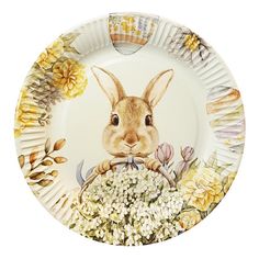 Тарелки одноразовые Пасхальный кролик бумажные d23 см 6 шт No Brand