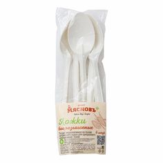 Ложки одноразовые МясновЪ БУФЕТ биоразлагаемые из кукурузного крахмала 6 шт