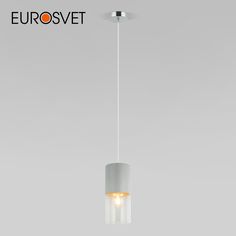 Подвесной светильник в серебряном цвете с плафоном из стекла Eurosvet 50233/1 Hosk серебро
