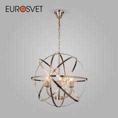 Люстра подвесная на 6 ламп Eurosvet 60139/6 Santi золото