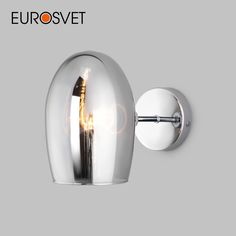 Бра Eurosvet 70141/1 Gardie с стеклянным серым плафоном хром E14