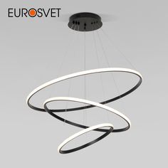 Подвесной LED светильник Eurosvet 90264/3 Collars черный, пульт упр-я, регулировка яркости