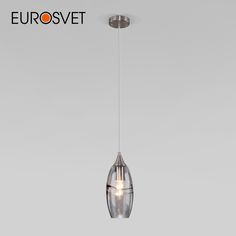 Подвесной акцентный светильник Eurosvet Lotus 50222/1 с дымчатым стеклянным плафоном E27