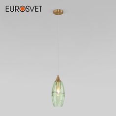 Подвесной акцентный светильник Eurosvet Lotus 50222/1 с зеленым стеклянным плафоном E27
