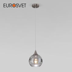 Подвесной акцентный светильник Eurosvet Lotus 50221/1 с дымчатым стеклянным плафоном E27
