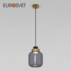 Подвесной светильник Eurosvet Jeffry 50240/1 LED с дымчатым стеклянным плафоном