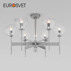 Умная потолочная люстра Eurosvet Arrista 60130/6 хром Smart E14 Minimir Home