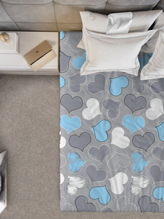 Простыня 1,5-спальный Galtex Нежность поплин Романтика голубой