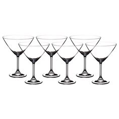Набор бокалов для мартини из 6 шт.Crystal Bohemia klara/sylvia 280 мл высота 16,5 см