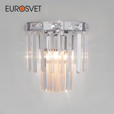 Настенный светильник Eurosvet Elegante 10130/1 хром с прозрачным хрусталем E14
