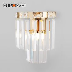 Настенный светильник Eurosvet Elegante 10130/1 золотой с прозрачным хрусталем E14