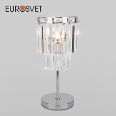 Настольная лампа Eurosvet Elegante 01136/1 хром с прозрачным хрусталем Strotskis