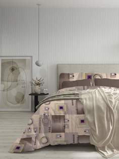 Комплект постельного белья Galtex Графика 1,5-спальный с 1 нав 50х70 шоколадный