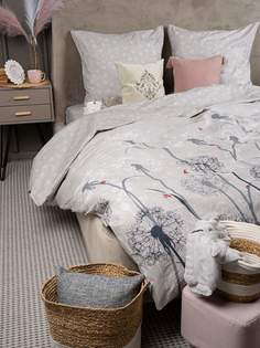 Постельное белье 1,5-спальное Galtex поплин Одуванчики Дуновение серо-бежевый