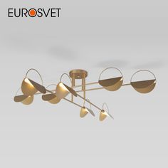 Потолочный светильник Eurosvet Grazia 70148/8 золото в стиле лофт 9 Вт G9