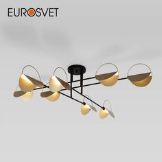 Потолочный светильник Eurosvet Grazia 70148/8 черный/золото в стиле лофт 9 Вт G9