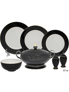 Обеденный сервиз 23пр фарфор Lenardi Black 108-291