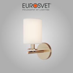 Настенный светильник Eurosvet Caprera 60146/1 латунь с бежевым тканевым абажуром E14 40Вт
