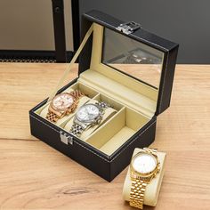 Шкатулка для часов украшений подарок CLOX YC-03BL