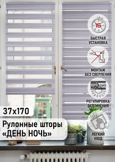 Рулонная штора Eskar Миниролло День-Ночь Меланж серый 37х170см Эскар
