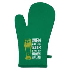 Варежка-прихватка Guten Morgen Beer надпись зеленый 17х30 см