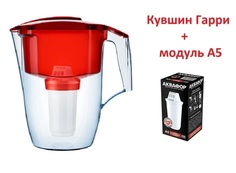 Фильтр кувшин Аквафор Гарри А5 красный с доп. модулем