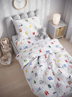 Пододеяльник Simple House "Азбука" 1,5 спальный 145х205 см Кот Коттон