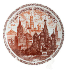 Декоративная тарелка, Красная площадь сепия, 15 см. No Brand