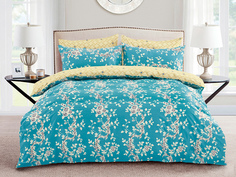 Постельное белье 2 спальное с вензелями Cleo Pure Cotton, поплин, наволочки 70x70