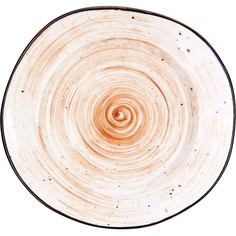 Блюдце Kunstwerk фарфор D=14см оранжевый 4 шт