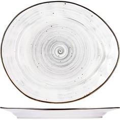 Тарелка мелкая Kunstwerk фарфор H=27,L=270,B=230мм серый, 2 шт