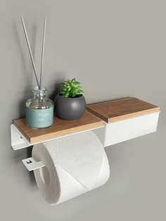 Держатель для туалетной бумаги Molinardi Creativo с деревянной полкой с ящиком №3Б