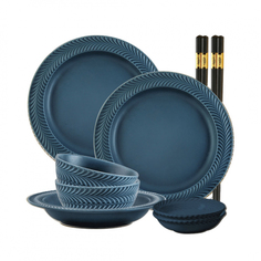 Набор керамической посуды SONGFA Mary Bird Blue 9 приборов