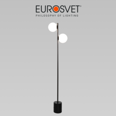 Торшер на два стеклянных плафона Eurosvet Marbella 01158/2 E14 черный