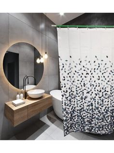 Штора для ванной комнаты 60211 с кольцами Градиентный ромб СТК