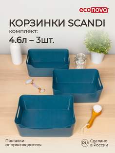Комплект контейнеров Econova универсальных Scandi 4,6 л 3 шт синий