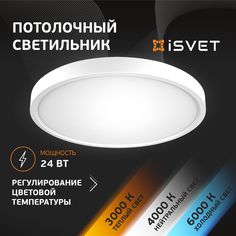Светильник настенно-потолочный светодиодный белый iSvet PNT-101 24 Вт