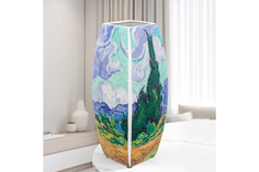 Ваза Elan Gallery Пшеничное поле с кипарисами, 2 л 11,5х11,5х25 см, квадратная