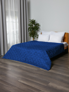 Плед SuhomTex евро 220х240 велюровый на кровать, синий