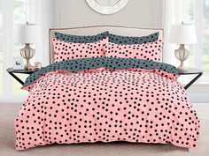 Постельное белье двуспальное в горох Cleo Pure Cotton наволочки 70х70