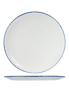 Блюдо для пиццы круглое Steelite Blue Dapple фарфоровое 31,5 см белое