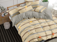 Постельное белье Cleo Satin Luxe, сатин, наволочки 50x70 и 70x70 семейное со звездами