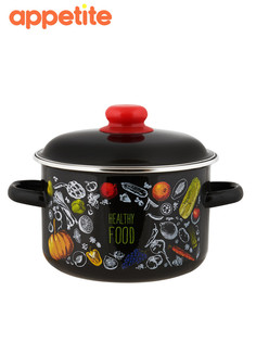 Кастрюля Appetite эмаль Healthy food 4,0л