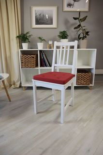 Подушка на стул Linen Way 40х42х4 из хлопка Юстина, красный