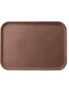 Поднос прорезиненный прямоугольный Prohotel пластиковый 41x30,5 см коричневый