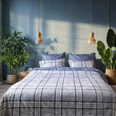 Комплект постельного белья BELLEHOME "Тартан", семейный, 100% хлопок