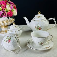 Чайный сервиз на 6 персон 15 предметов Lenardi Доминика чайник, чашки, блюдца, молочник