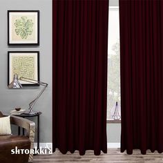 Шторы интерьерные Shtorkki бархат Burgundy 160х260 см