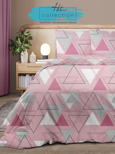 Постельное белье Home Trend 2,0 спальное бязь наволочки 70х70 Треугольники на розовом