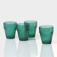 Набор стеклянных стаканов 9627827, 200 мл, 4 шт, цвет зелёный No Brand